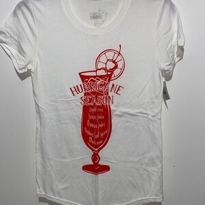 Florida Strong Women's White Red Hurricane Season Graphic T-Shirt Size Small NWT